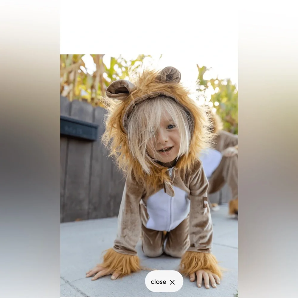 Tipsy Elves Brown and White Plush Lion Kids Costume